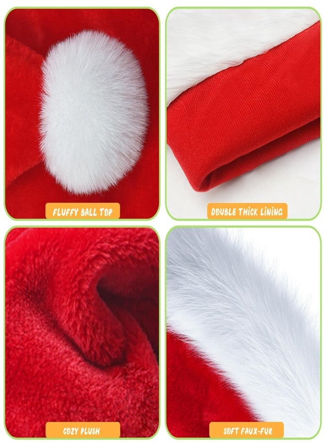 TCJJ Christmas Hats for Adult, Santa Hat Unisex Holiday Red Velvet Double Layer Comfort Xmas Hat for New Year Festive Party - Image 2